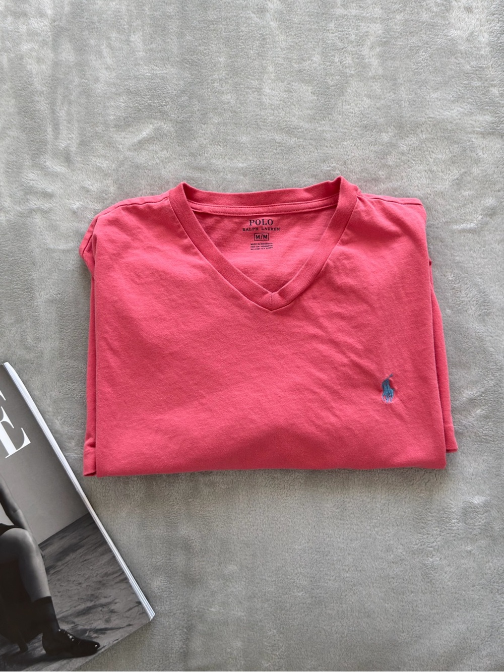Polo by Ralph Lauren Coral Pink V-Neck Tee
